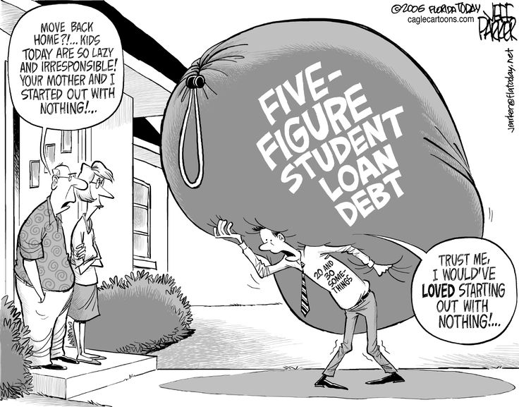 Cartoon about student loan debt