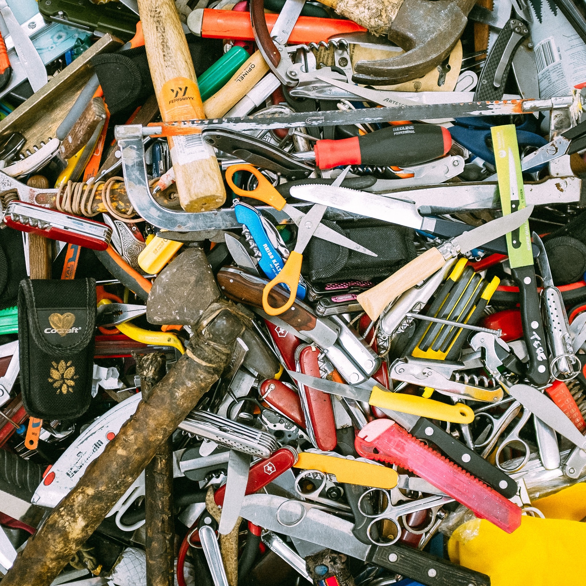 Decorative, tools in a pile